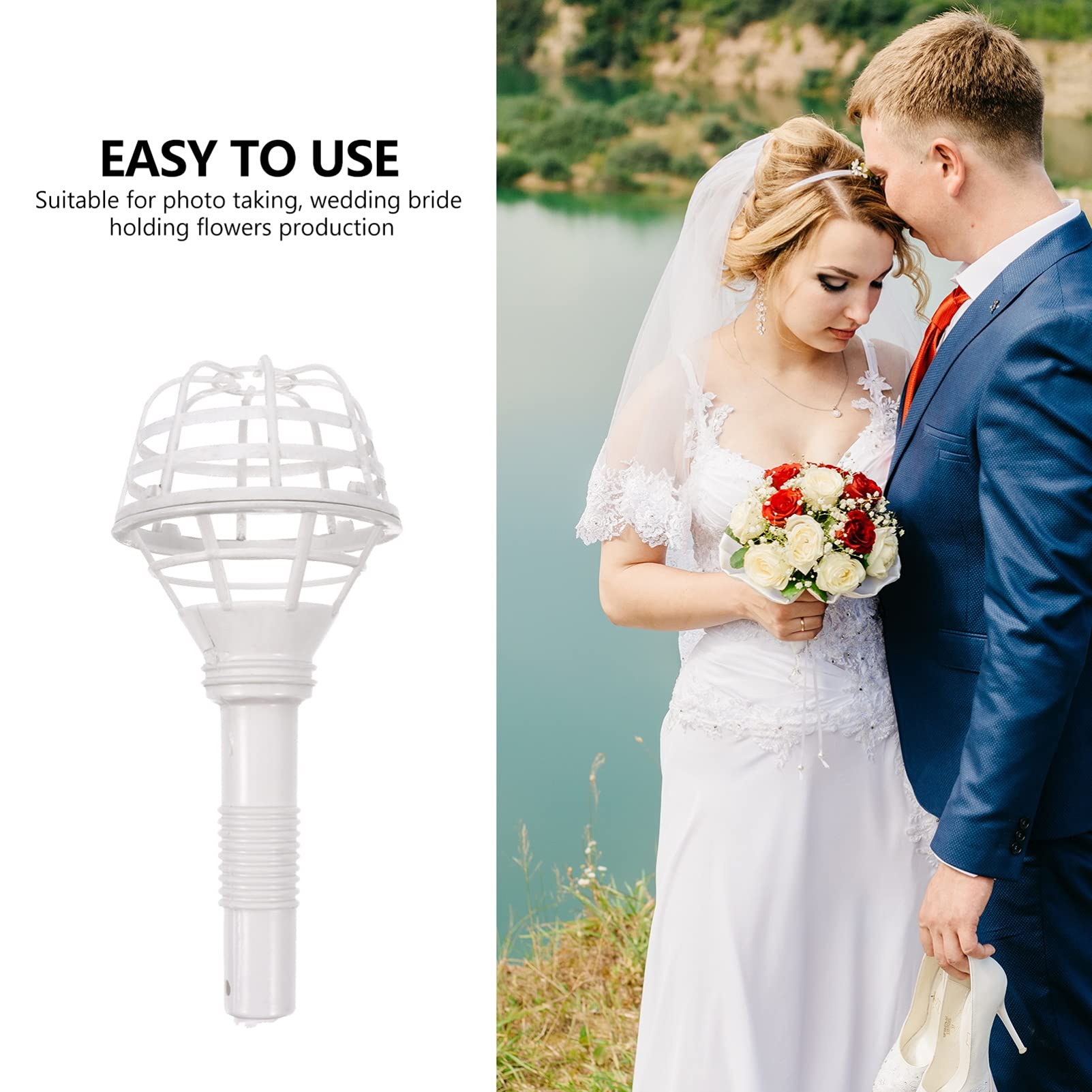 ARTIBETTER 10pcs Bouquet Titolari Schiuma Manico Floreale Bouquet Holder per Sposa Fiori Freschi Fiori di Seta Forniture Di Nozze