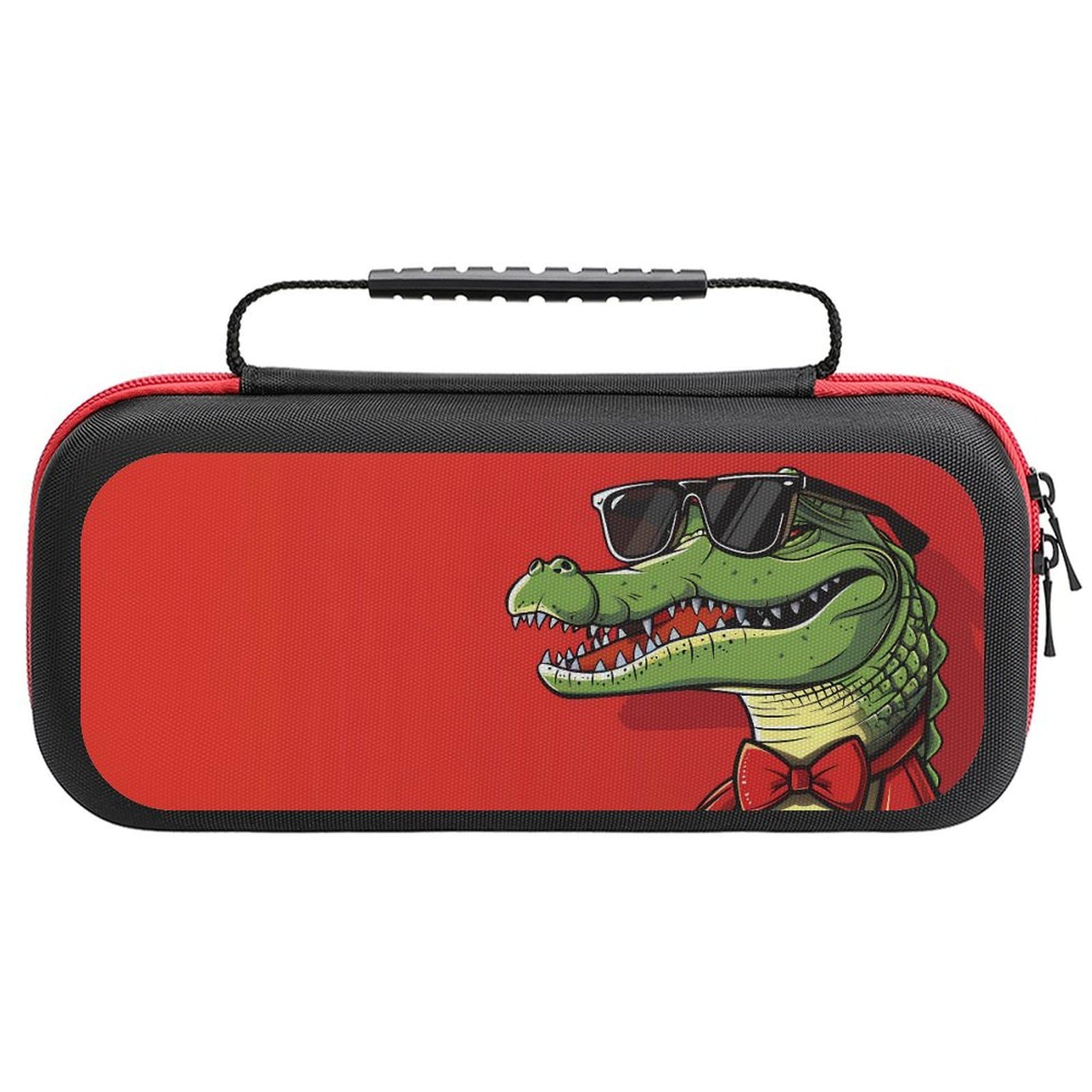 VOSERY Cool Crocodile With Sunglasses Case Compatible with Nintendo Switch Case Travel Carry Case Compatible with Switch Lite