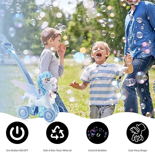 Miniatura 6 de Bubble Machine Blower Blaster Lawn Mower Maker Blue Toy Fun Portable Handheld Operate Automatic Battery Electric Outdoor Summer Birthday Best Gift