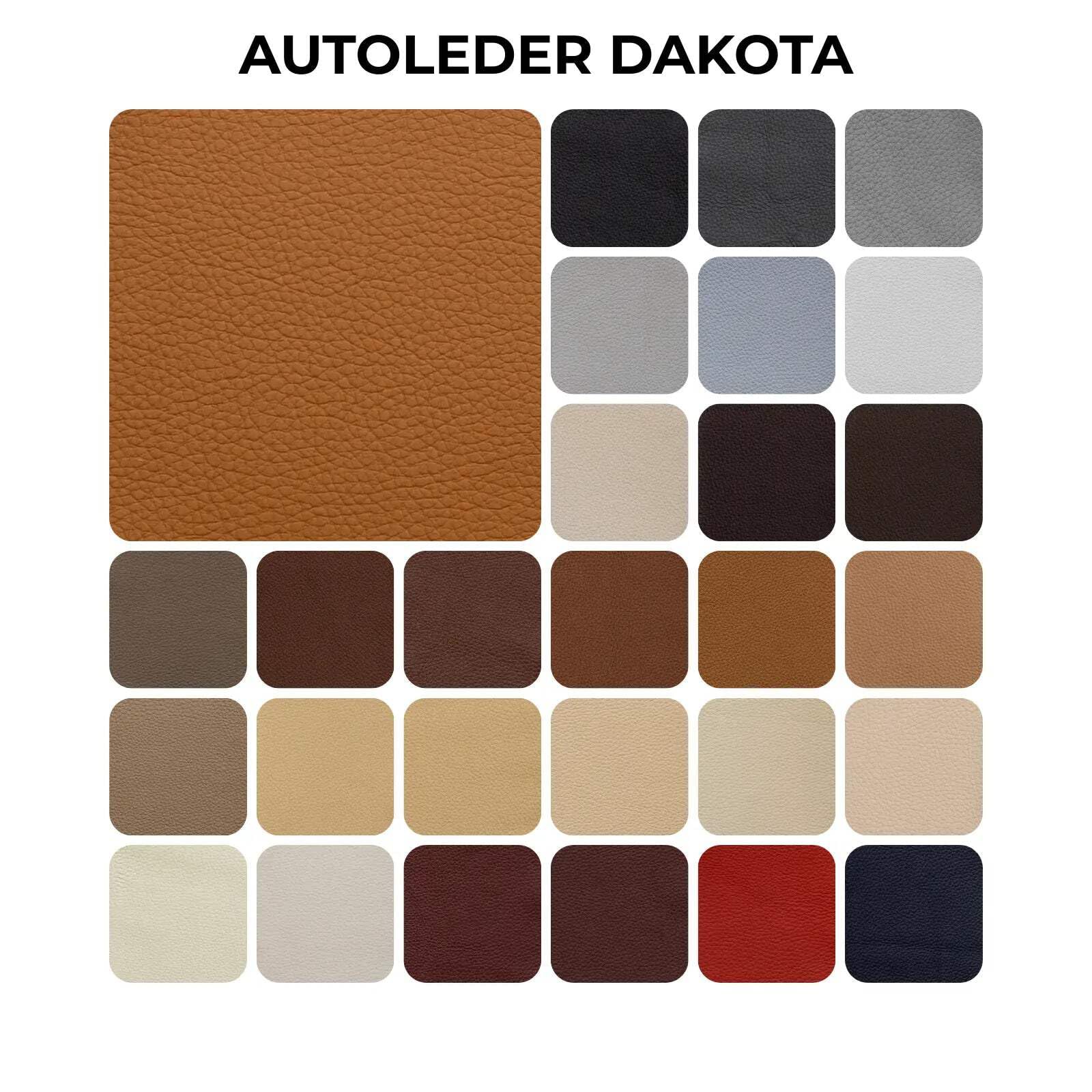 Autoleder DAKOTA | Echtleder in 28 Farben | halbe Lederhaut ca. 2,0 m2 2519-D sattelbraun hell