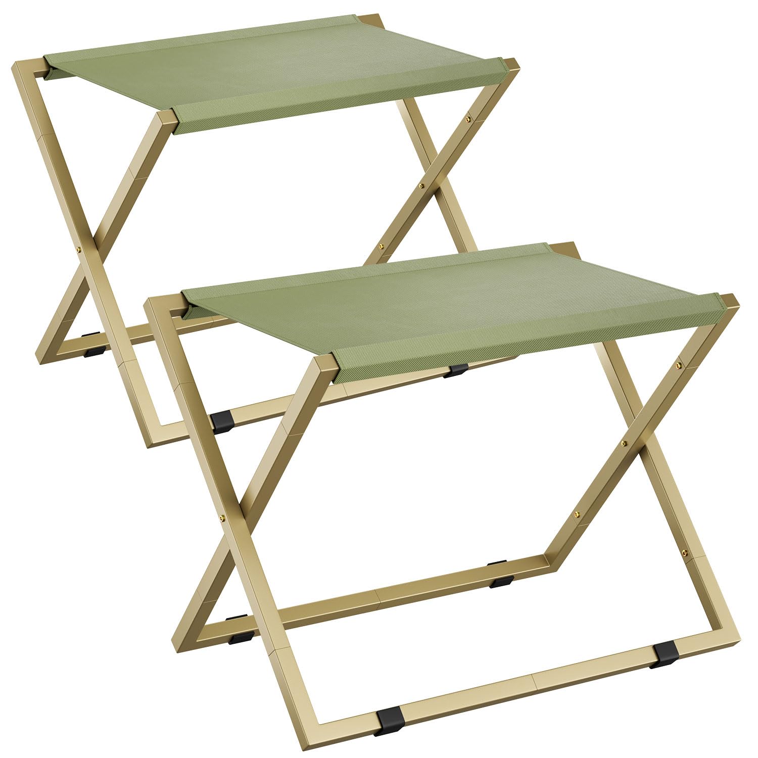 IBUYKE Luggage Rack for All Suitcase Sizes,Foldable Suitcase Stand,Metal Luggage Holder,Easy to Assemble for Bedroom Living Room Hotel,Gold TLR001G-2