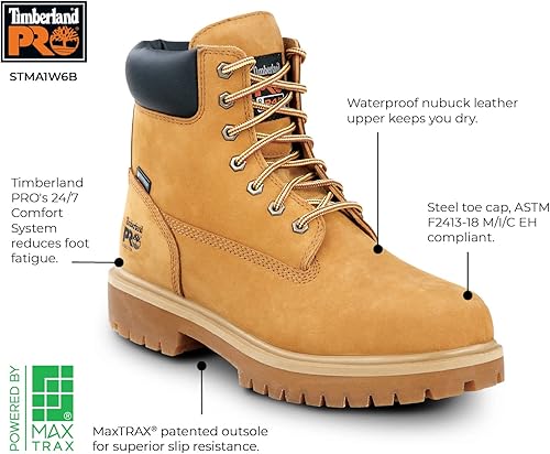 Miniatura 3 de Timberland PRO MaxTrax - Botas WP antideslizantes para hombre, puntera de acero, EH