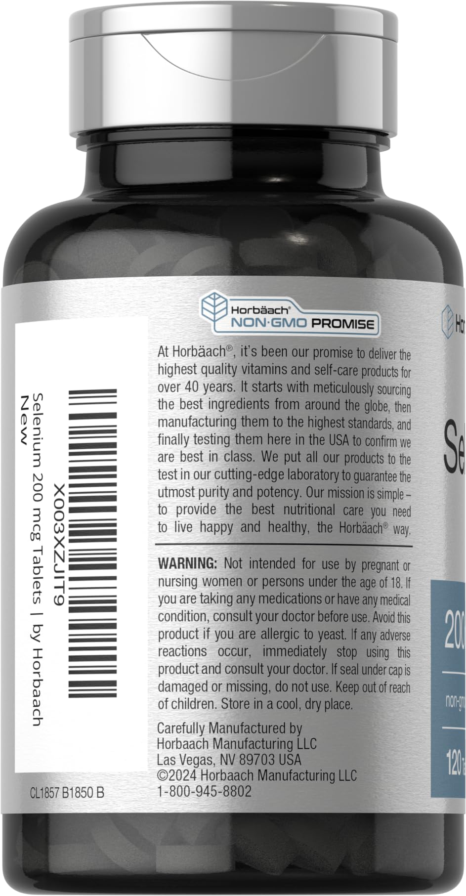 Horbäach Selenium Supplement for Women & Men | 200mcg | 120 Tablets — Amazon image 3