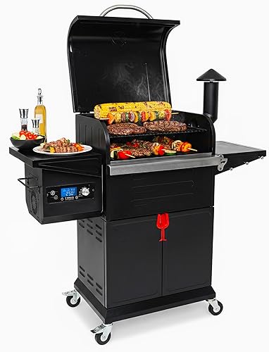 Z GRILLS Parrilla de pellets de madera y ahumador 8 en 1 con control automático de temperatura, sondas de carne, 572 pies cuadrados en área para