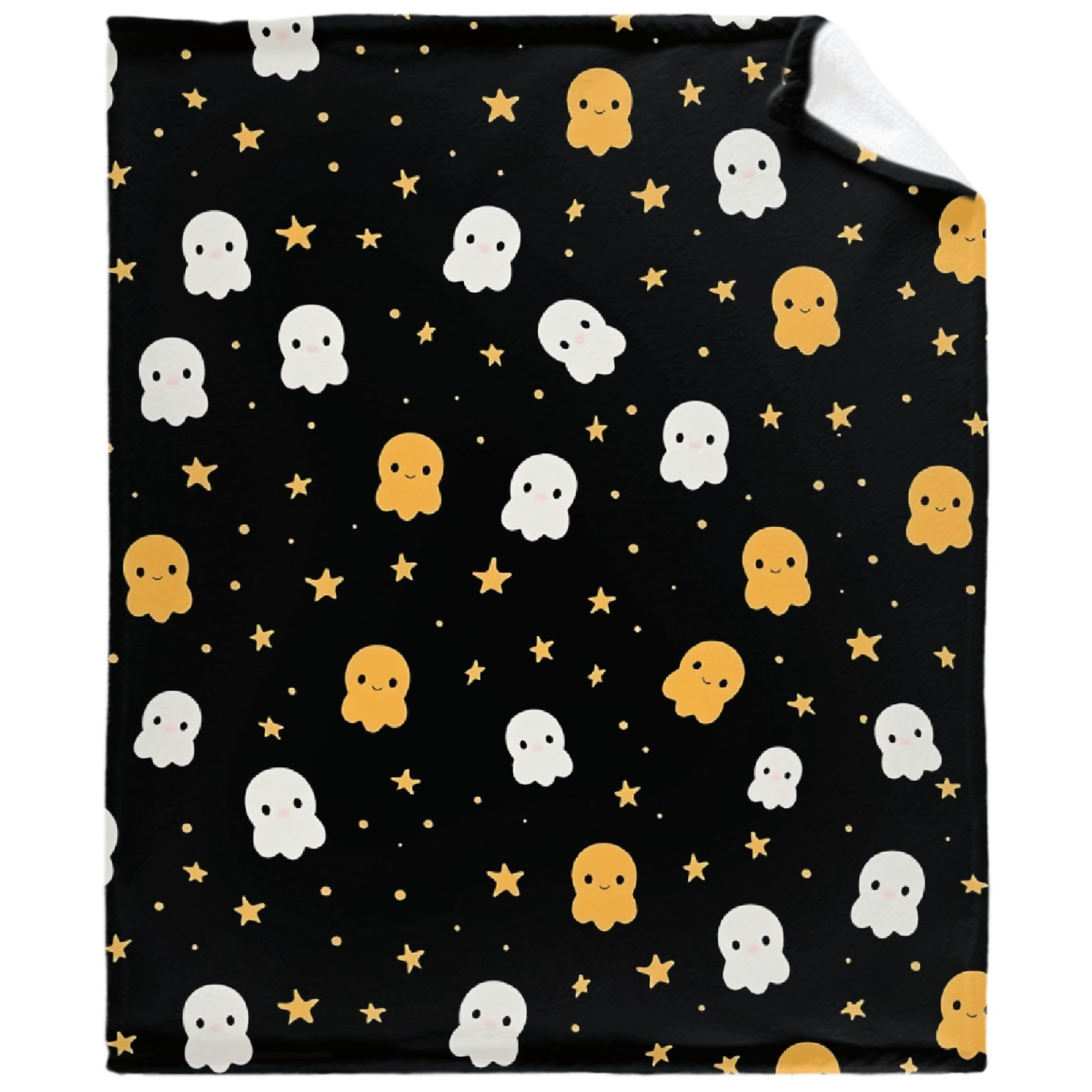 Halloween Ghosts Fleece Throw Blanket - Super Soft, Cozy Flannel, Air Conditioning - 50x40 Inches - Kid