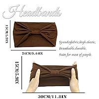 Vista 3 de Paquete de 4 diademas anchas para mujer, color negro, elegante, elástica, anudada, turbante de humedad, para entrenamiento, bandas para el sudor