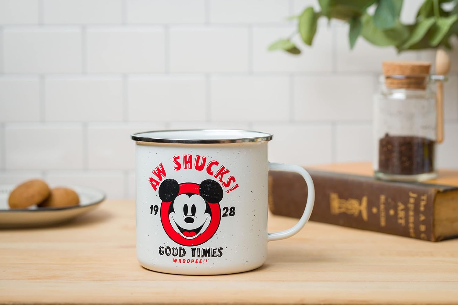 Silver Buffalo Disney Mickey Mouse Aw Shucks Whoopee Enamel Camper Mug, 21 Ounces image 5