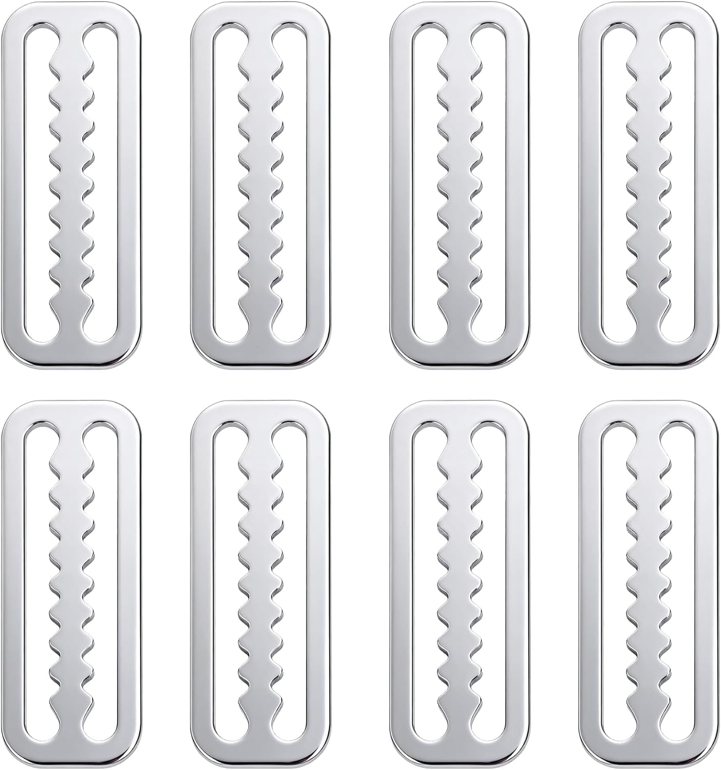 8 PCS Scuba Weight Belt Keepers 316 Stainless Steel Scuba Weight Keepers | 2 inches Diving Webbing Belt Slide Stopper, Weight Retainer Clips with Teeth, for Standard 2 inches/5cm Webbing Belts