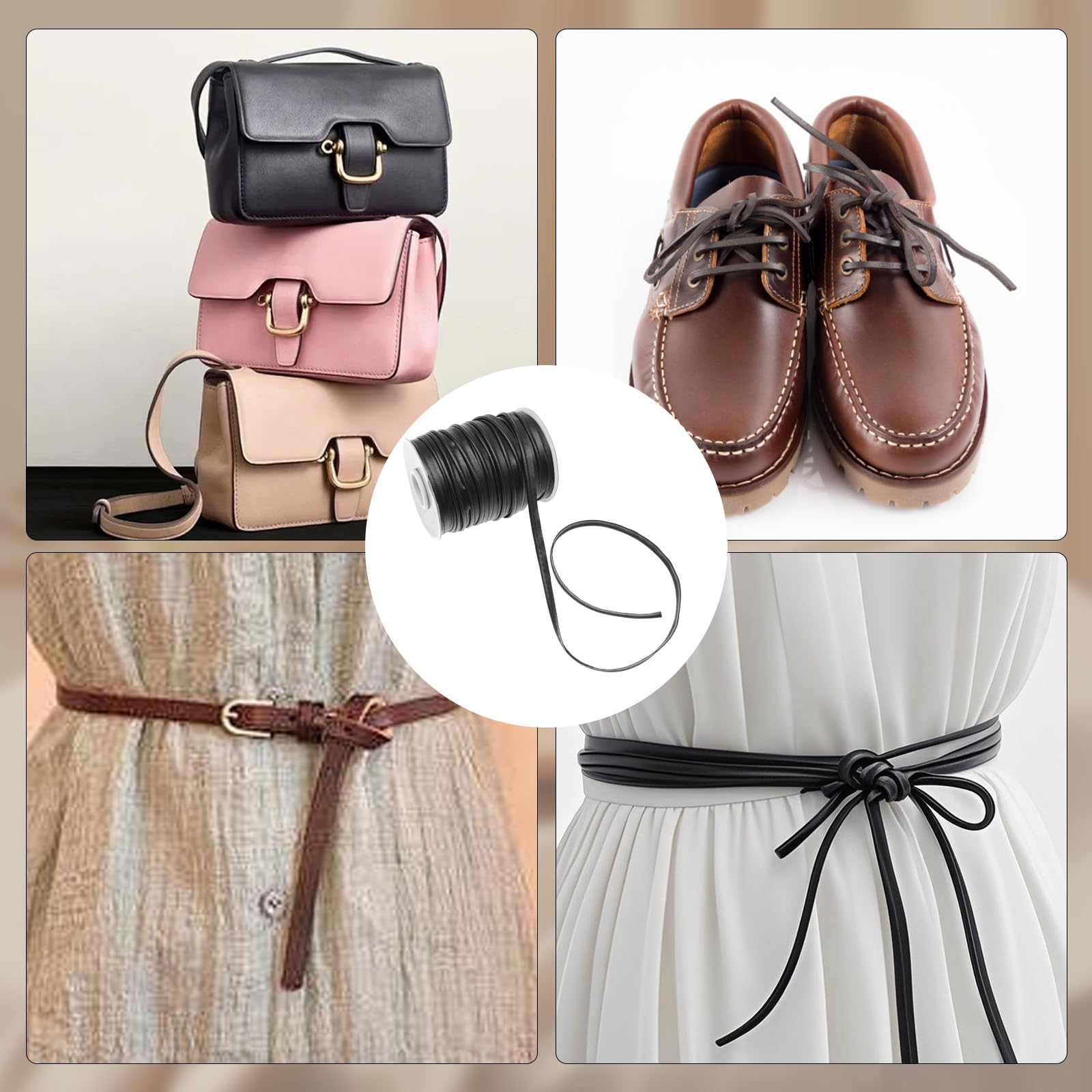Ruban Biais En Similicuir Marron - 45,7 Mètres - Pour Finitions Couture, Bordures Décoratives - 8