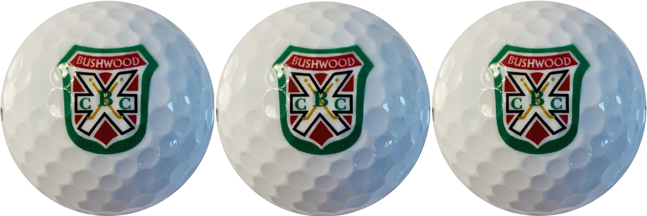 Movie Inspired Sleeve of Three Bushwood Country Club Logo White Golf Balls