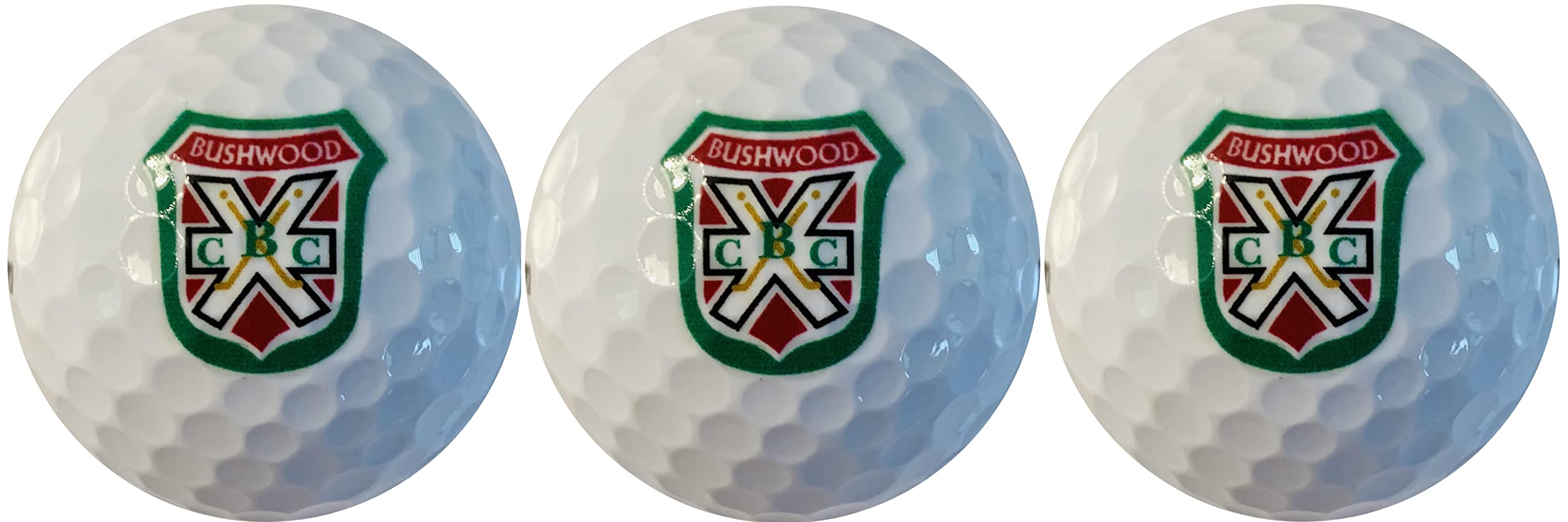 Movie Inspired Sleeve of Three Bushwood Country Club Logo White Golf Balls