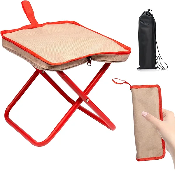 TJSTJS Camping Stool,Mountaineering and Hiking Portable Stools 13.5“ Portable Folding Stools for Outdoor Gardening and Beach Hiking Fishing,Foot Stool with Carry Bag to 330LB (13.5 inch)