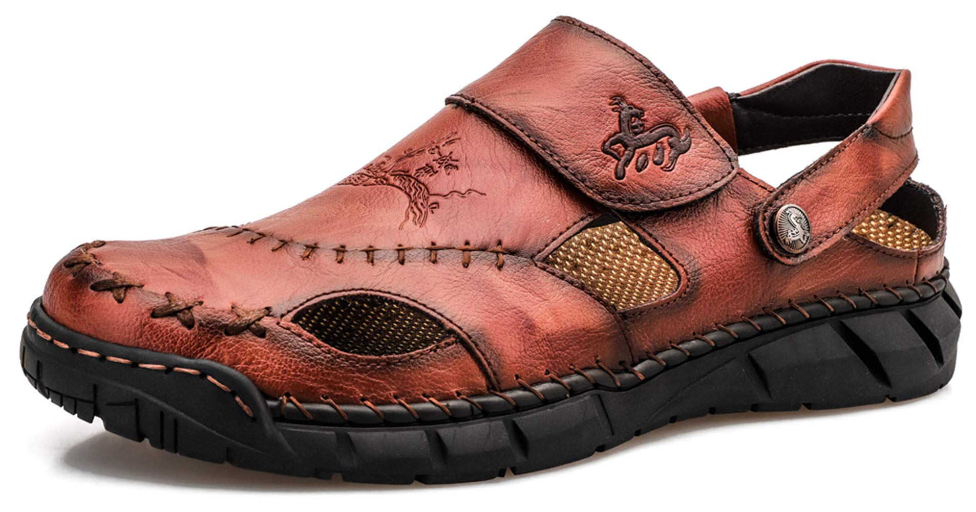 HoneystoreMen's Hollow Slip-on Sandals Leather Plus Size Shoes Casual