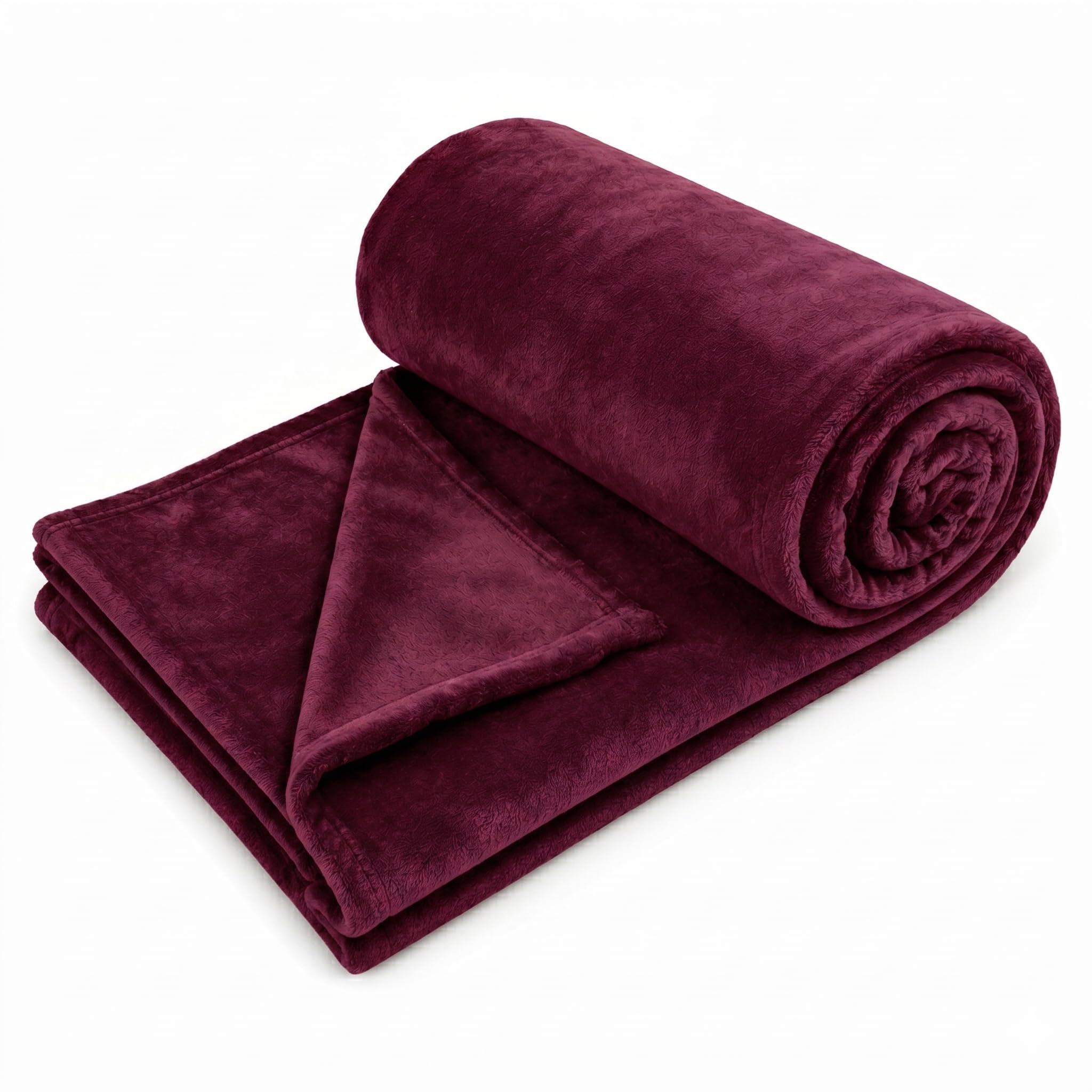 CB HOME Super-Soft All Season Fleece Single Blanket Cozy Comfort Fleece Blanket Ultra-Soft Fluffy & Warm, 60 X 90 Inches (Maroon)-image-30