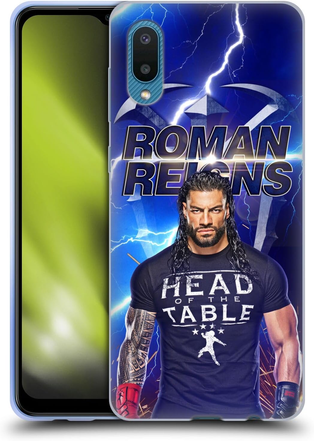 Head Case Designs Officially Licensed WWE Lightning Roman Reigns Gel Case [Military Grade Protection] Compatible With Samsung Galaxy A02/M02 (2021)