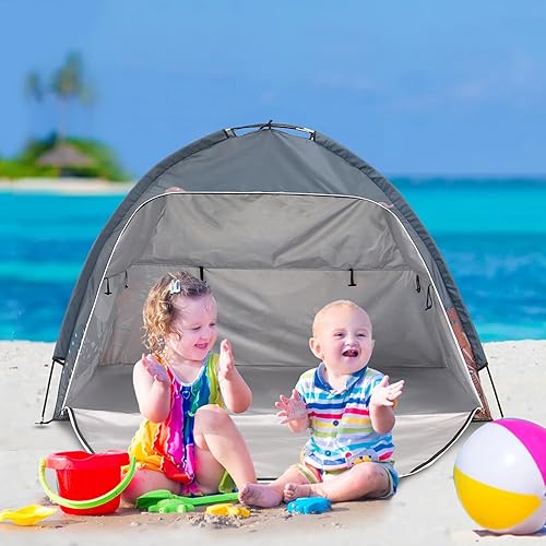 Miniatura 2 de Lucky Castle Tienda de campaña de playa para bebés, ligera y fácil de instalar, protección solar para niños y niños, toldo para bebés y niños