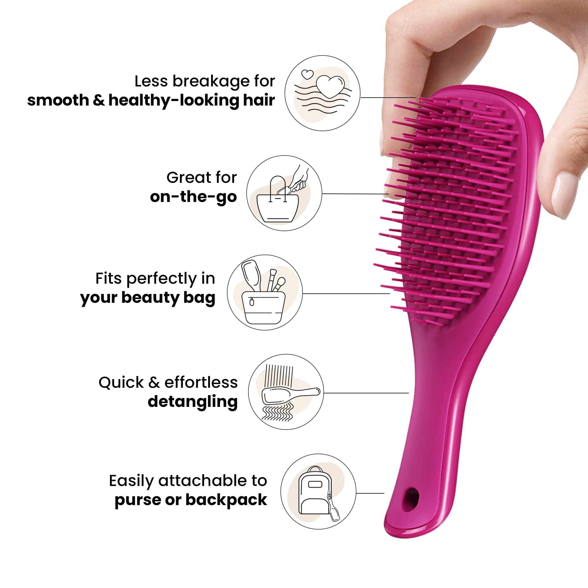 Tangle Teezer Mini Ultimate Detangler, For Wet & Dry Hair, Detangling Brush for All Hair Types - Image 4