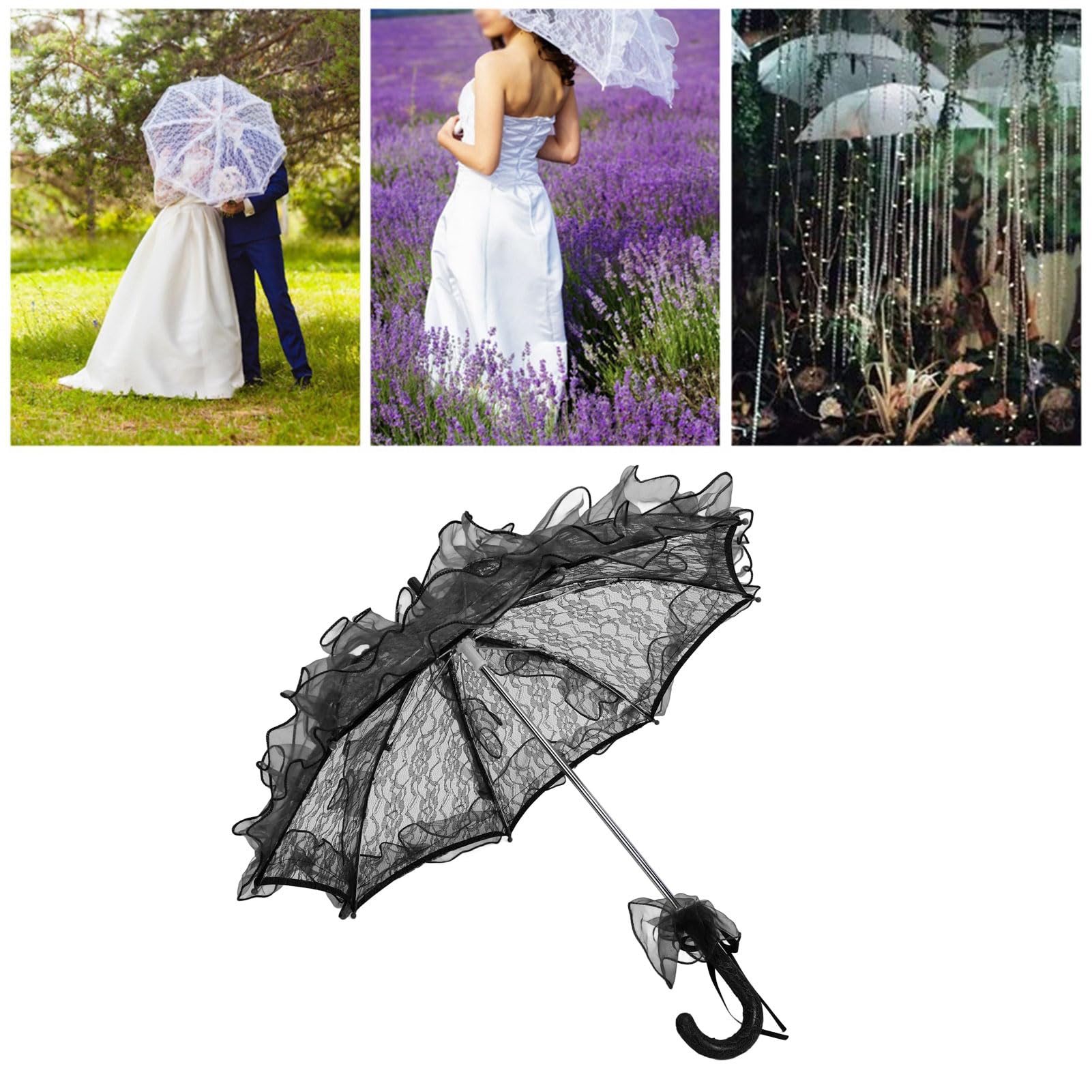 Parapluie Parasol en Dentelle, 23,6 X 22,2 Pouces, Accessoire de Photographie, Parapluie en Dentelle Fait à la Main pour Mariages, Fêtes, Séances de Photographie