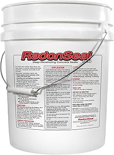 RadonSeal Plus Deep-Penetrating Concrete Sealer (5-Gallon) - Basement Waterproofing & Radon Mitigation Sealer | Seals Concrete Against Water, Vapor, and Radon Gas