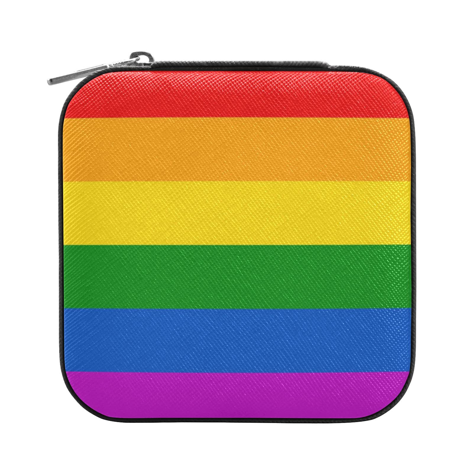 Petite boîte à bijoux pour éviter les nœuds : coffret portable en cuir arc-en-ciel