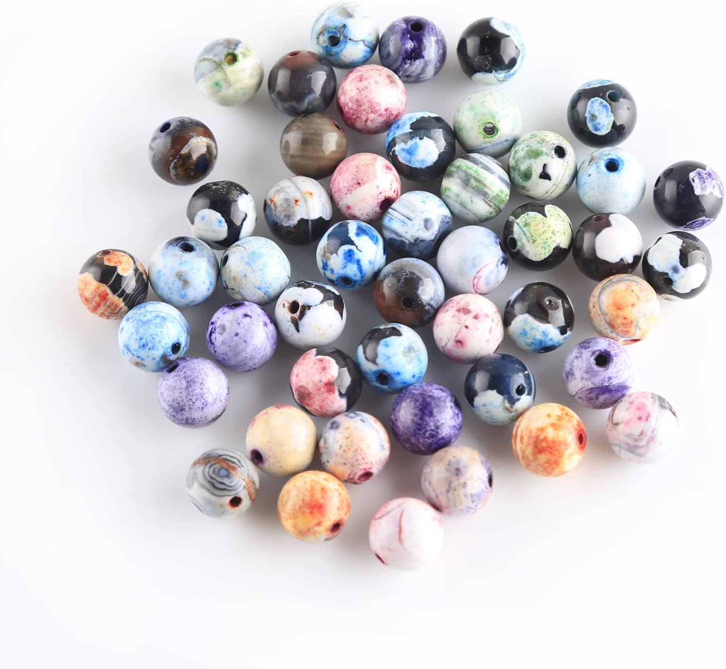 8mm Colorful Fire Agate Loose Beads Round Gemstone Loose Beads for Jewelry Making - Image 5