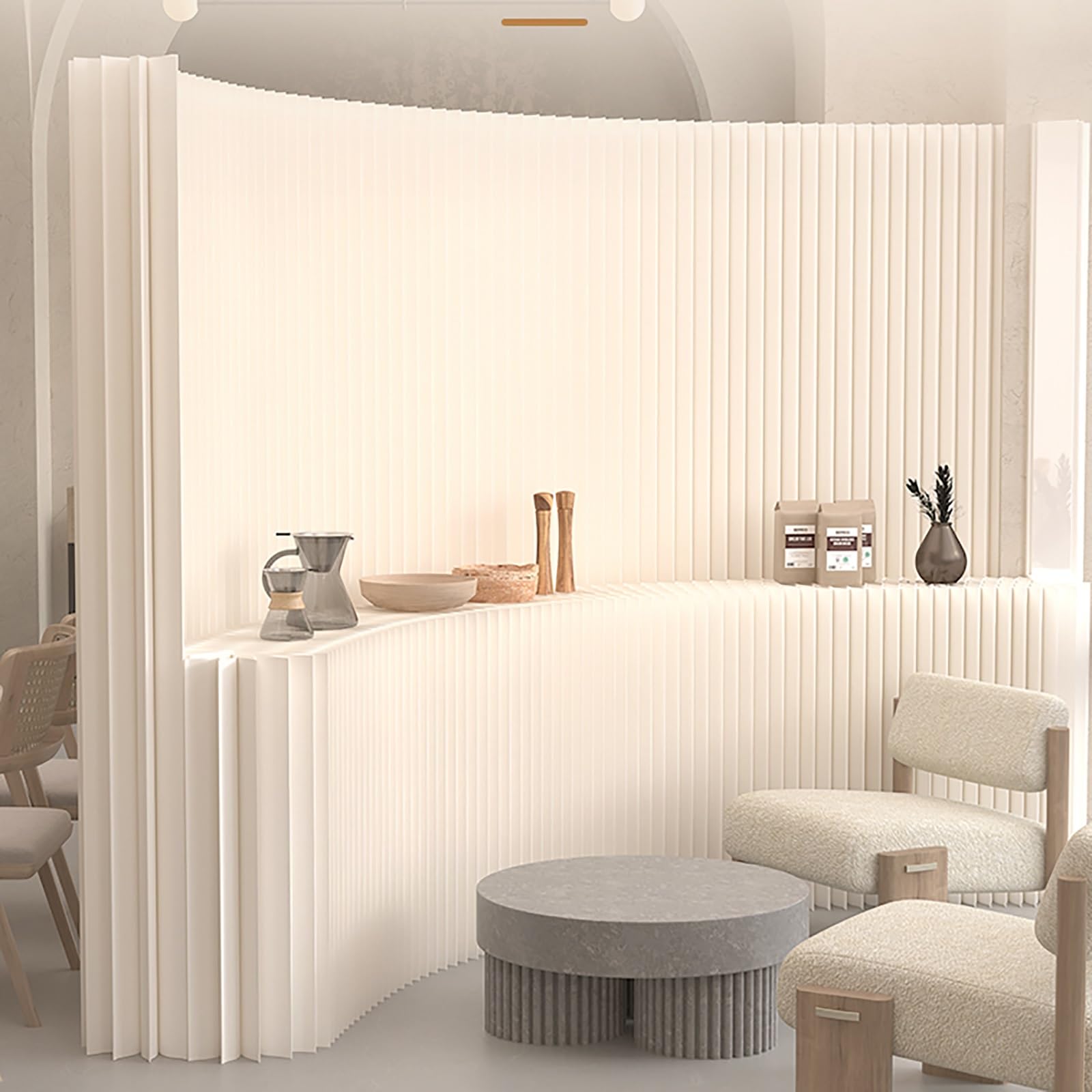 Room Divider,Paper Partition For Room Separation Freestanding Room Divider Panel Folding Privacy Screens Paper Screen Partition Retractable Creative