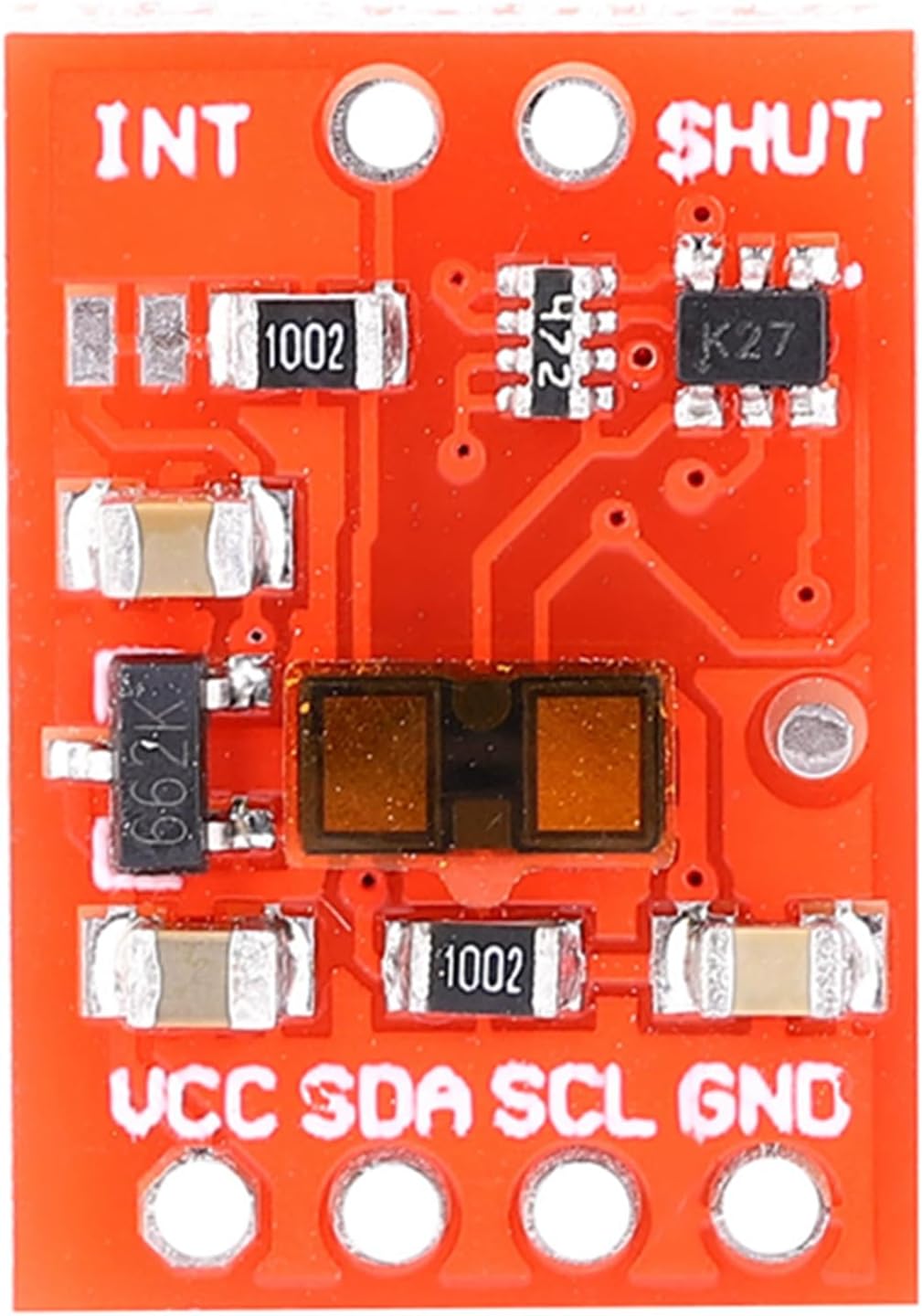 Generic VL53L1X Lasers Ranging Sensor Module, Red, Connector, Copper Contact, 4cm-4m Distance, I2C Interface, -40 to 85C Temperature Rating, 5V Voltage