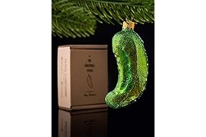 Festive Green Glass Christmas Pickle Ornament: Festive Charm for Your Christmas Tree