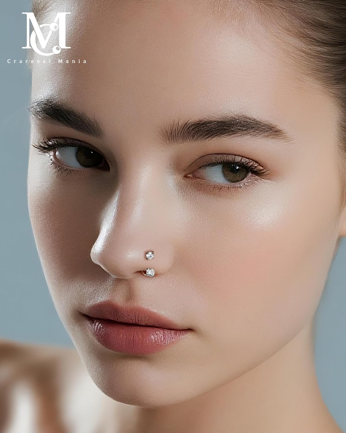 CM Crareesi Mania 20G Nose Rings Hoops 316L Stainless Steel Horseshoe Nose Ring Studs Internally Threaded Flat Back Lip Rings Helix Tragus Cartilage with Piercing Grabber Tool