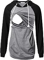 Vista 131 de GINKANA Sudadera con capucha para mujer, manga larga, lactancia materna, ropa casual