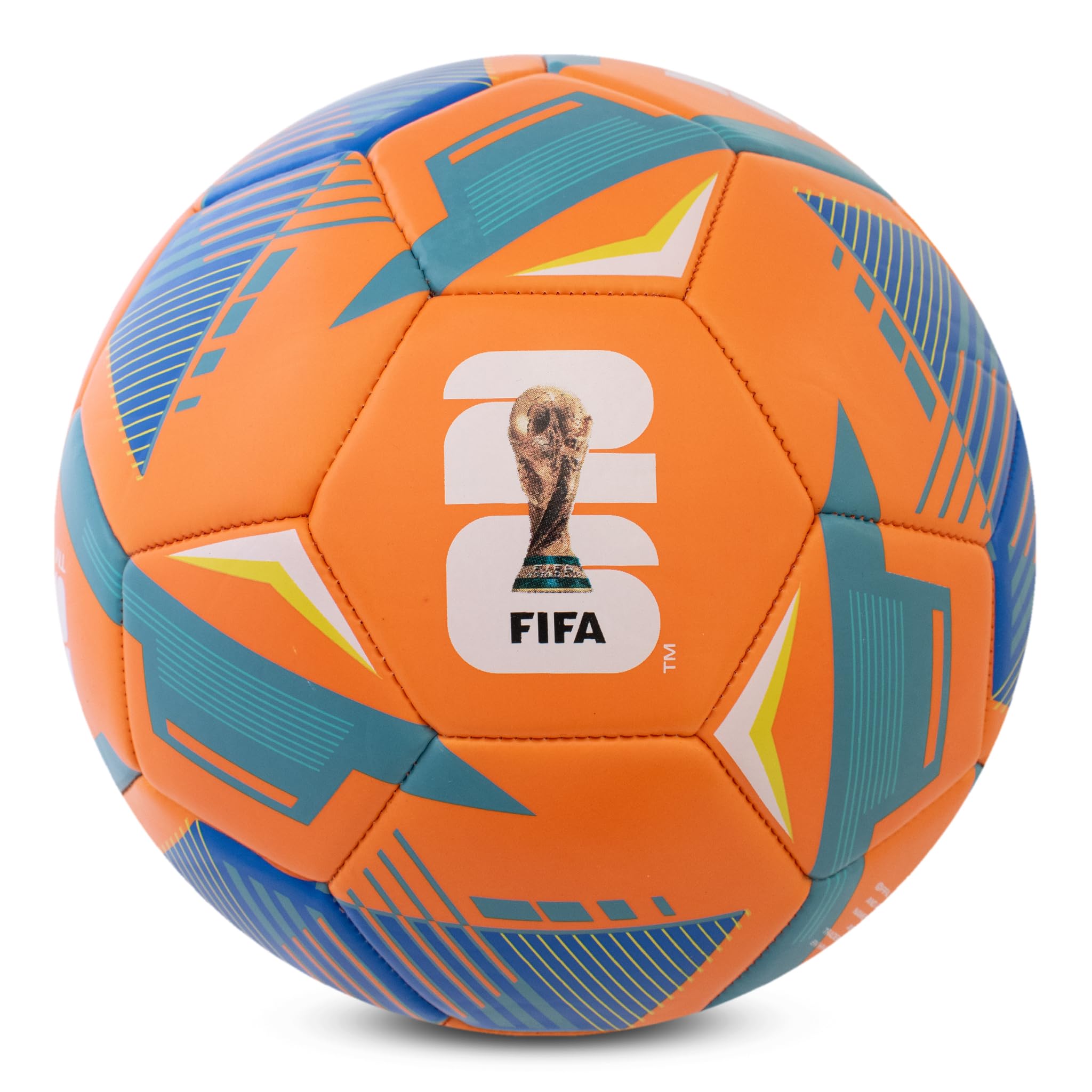 Hy-Pro Officially Licensed FIFA World Cup 2026 Size 5 Reflex Football - Training Ball with Trophy Design & Host Nations Graphics, Football Gifts for Boys - FIFA World Cup 2026 Design, Orange