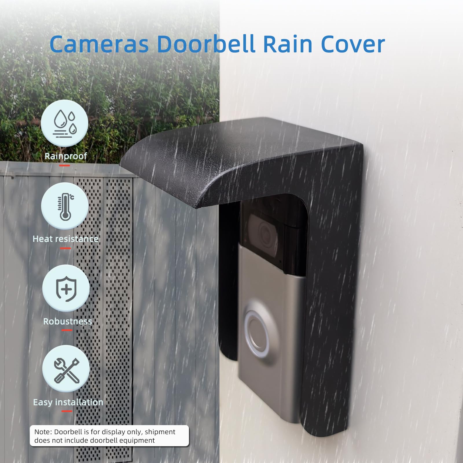 Protection contre la pluie pour sonnette vidéo extérieure, couverture de porte, protection contre les intempéries, convient pour anneau de porte, prise de courant, serrure de porte