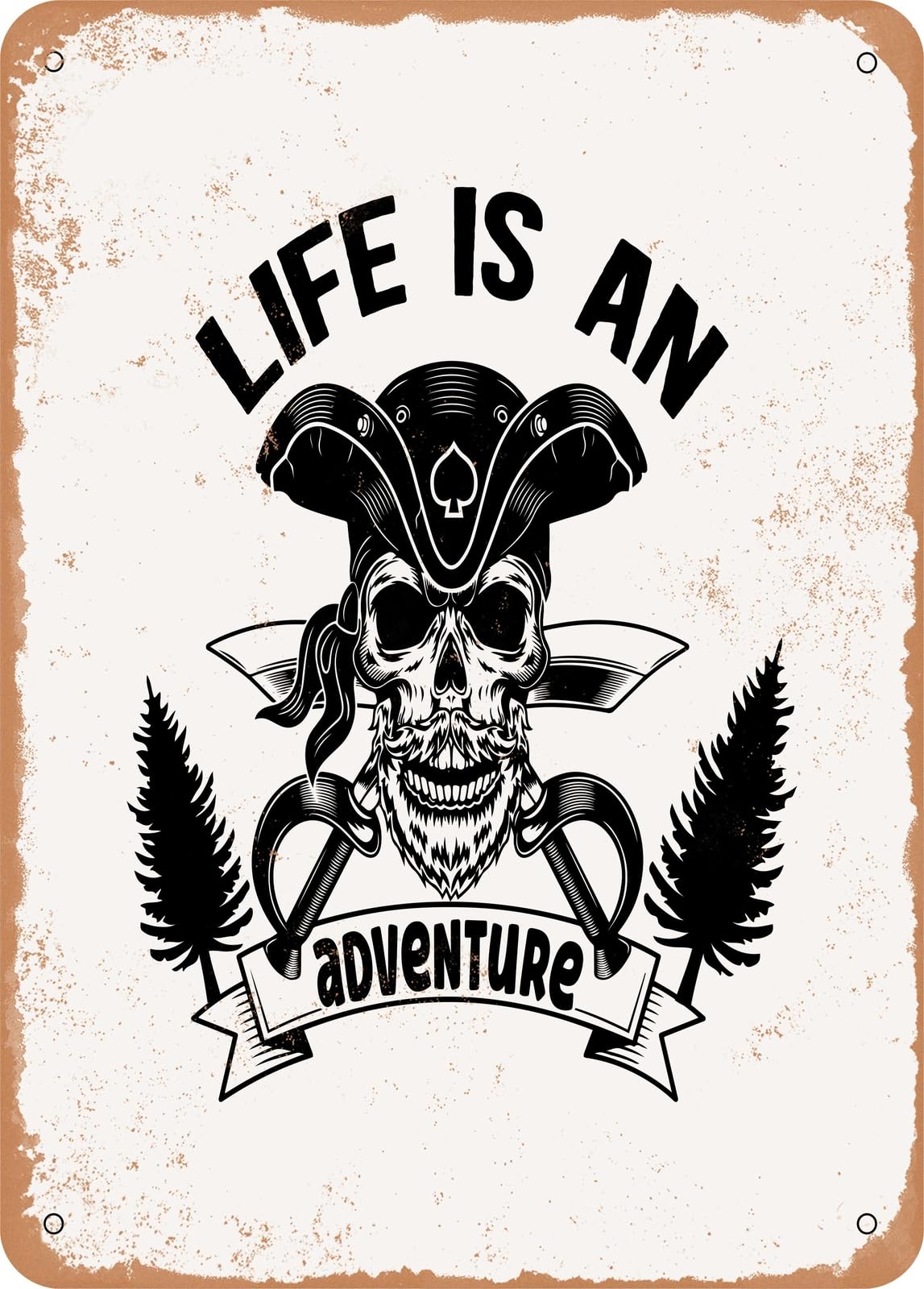 Miaomansenstore Metal Sign - Life Is An Adventure - Vintage Look Home Decor
