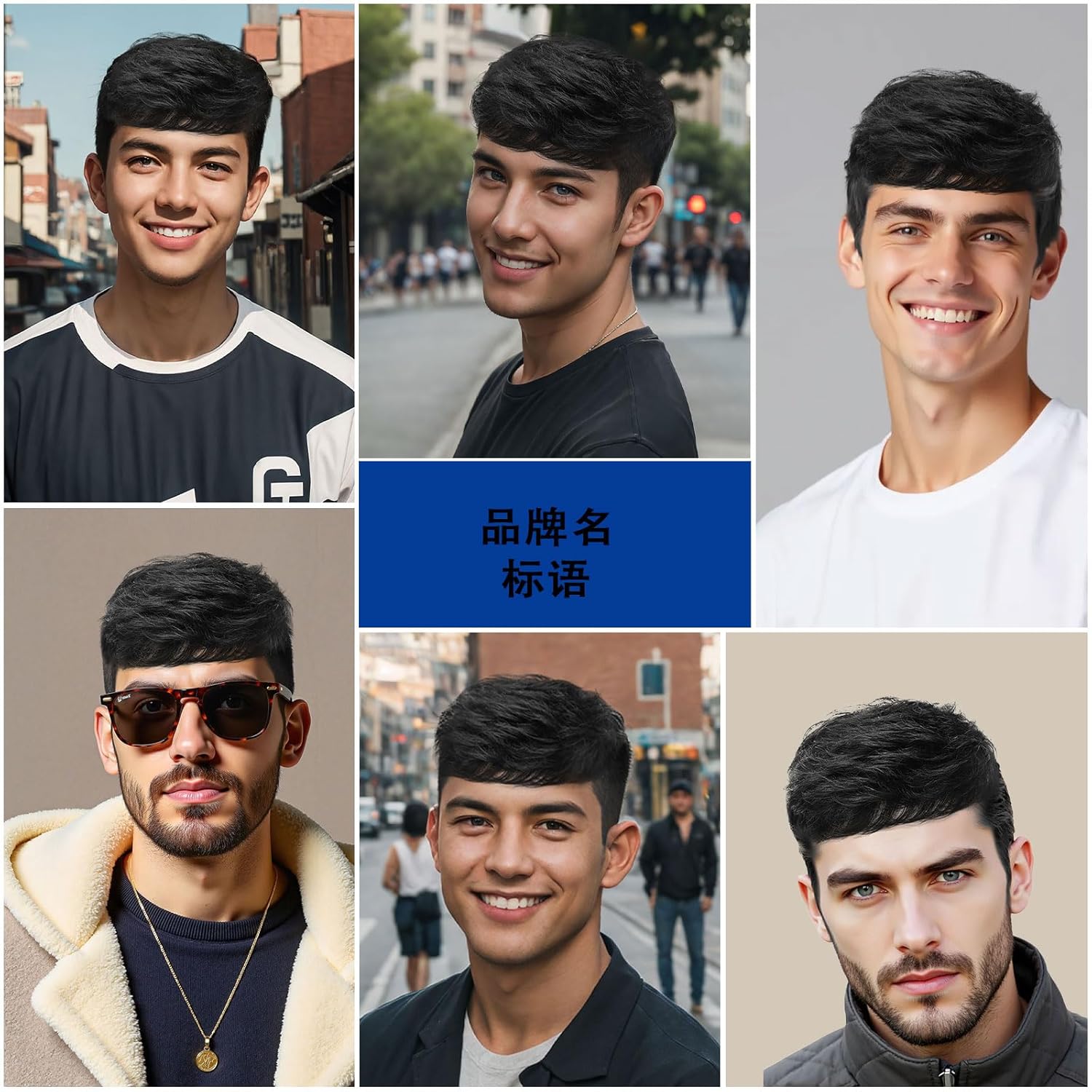Toupee for Men Human Hair Men‘s Black Wig Short Straight Fluffy Realistic Hair Wig Thin Skin Daily Party Costume Wigs for Male Guy (Black)