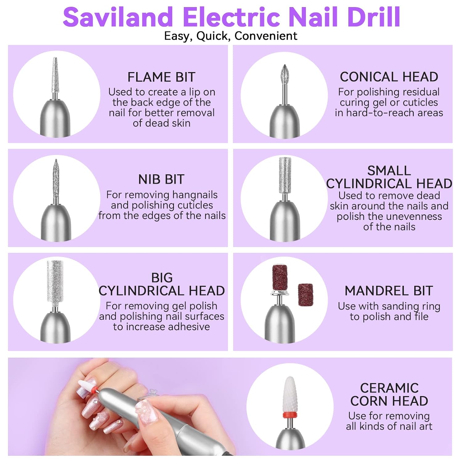 Saviland Acrylic Nail Kit with Drill – Nail Kit Acrylic Set for Nails Extension with Brush Gel Polish Builder Nail Gel Portable U V Light for Home DIY