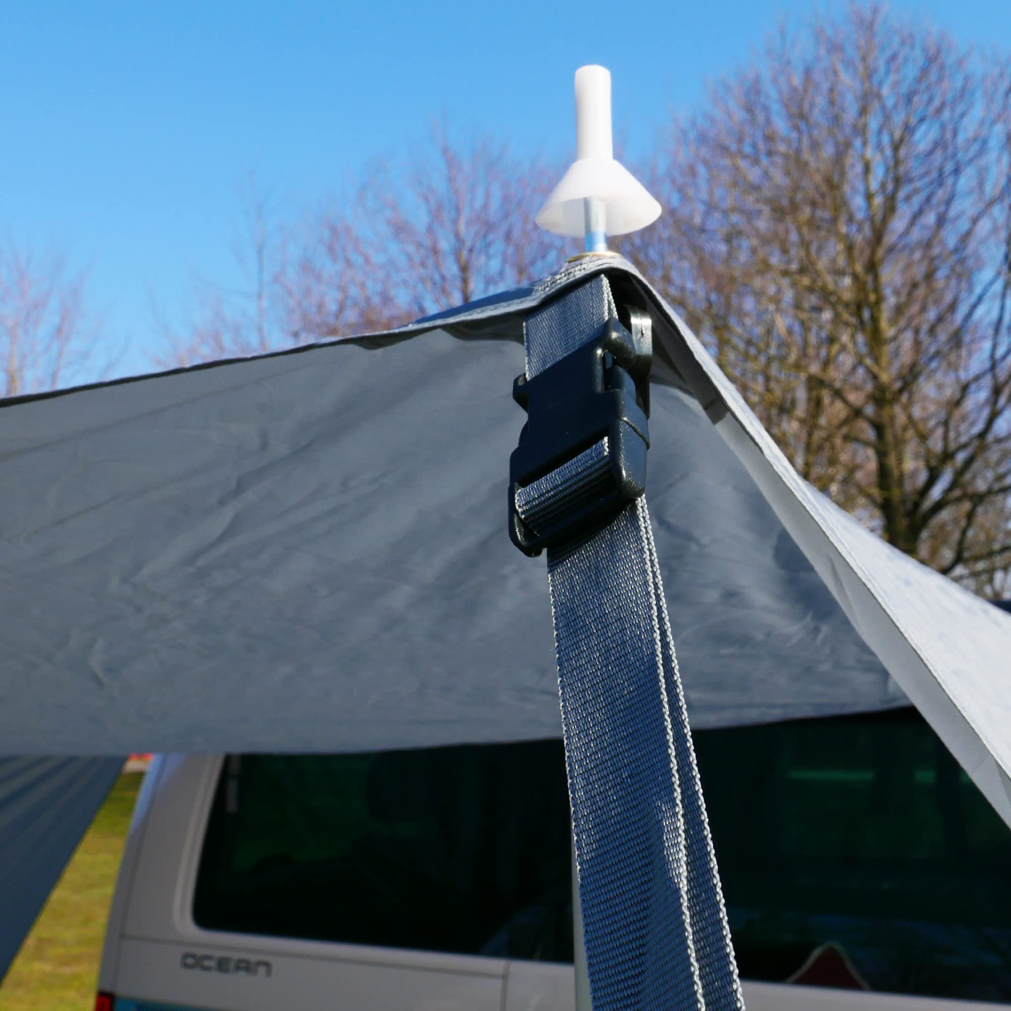 yourGEAR Tropea Toldo para autocaravanas con paredes laterales, toldo impermeable con protección UV 50 y columna de agua de 5000 mm, para autobús de camping, furgoneta, coche, incluye barras de rack