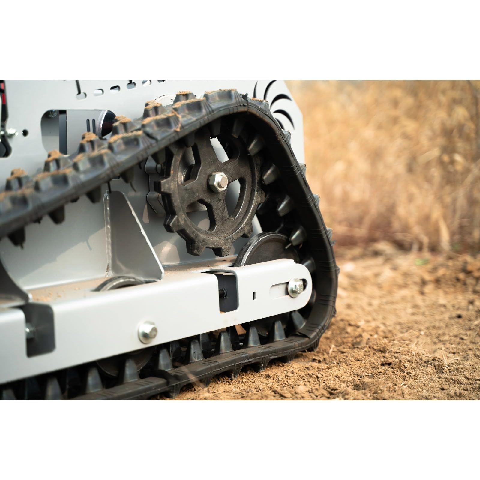 Cortacésped con orugas, cortador de césped estilo tanque de control remoto para pendientes y terrenos ásperos, cortacésped resistente a control remoto para patio, granja, trabajo en ladera