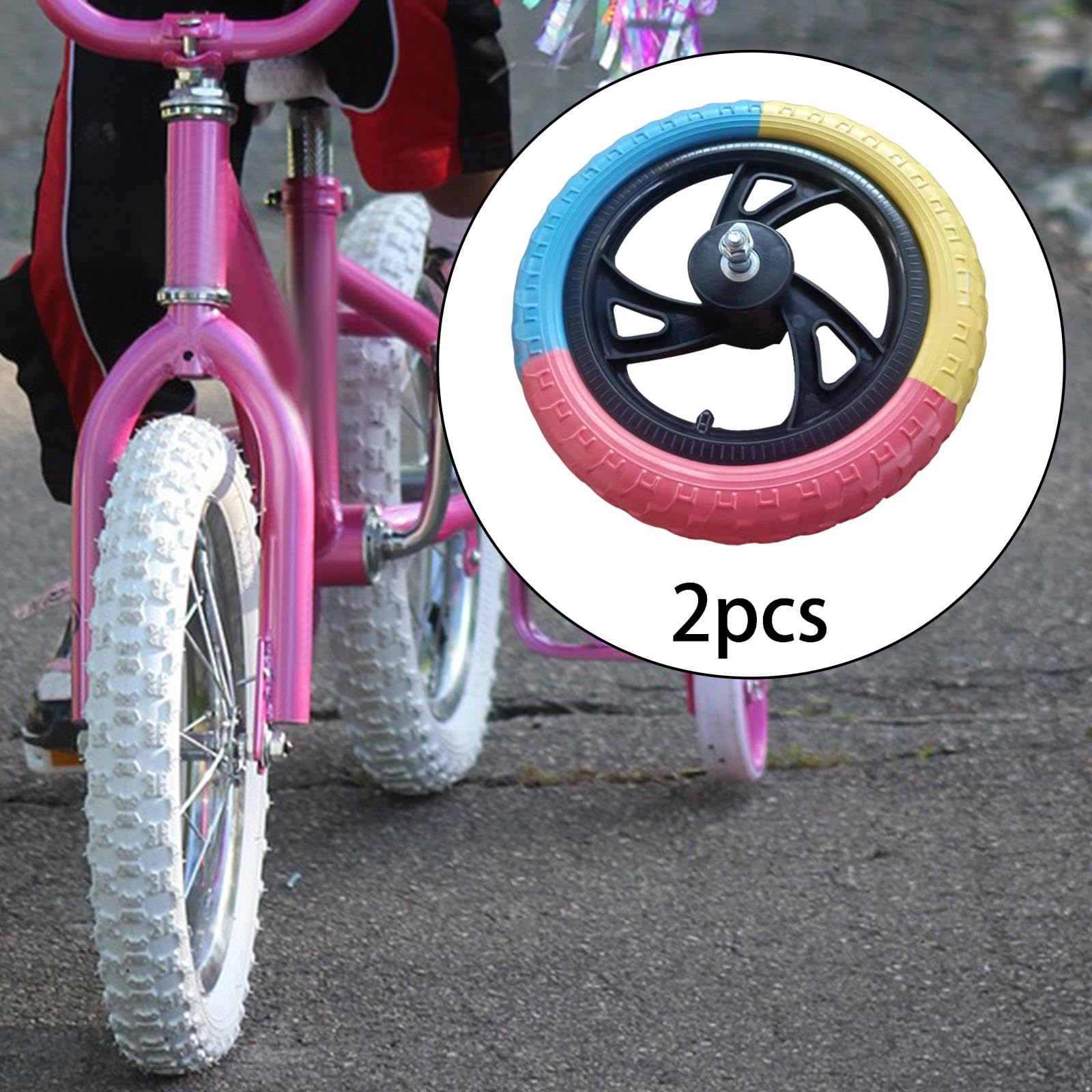 2 Stück 12 Zoll Schaumstoff Kinderlaufradräder mit Nylonnabe, Vollgummireifen (luftlos), Einfache Montage, Reparaturteile, Ersatzteil