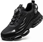 TimGross Safety Chaussures pour hommes acier orteil travail sneakers léger glissade sur la construction indestructible chaussures non-dérapantes