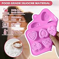 Vista 5 de HKNMTT Moldes de corazón de silicona para el día de San Valentín, 10 formas de conversación de amor, regalos de trufa, tamaño de bocado, molde