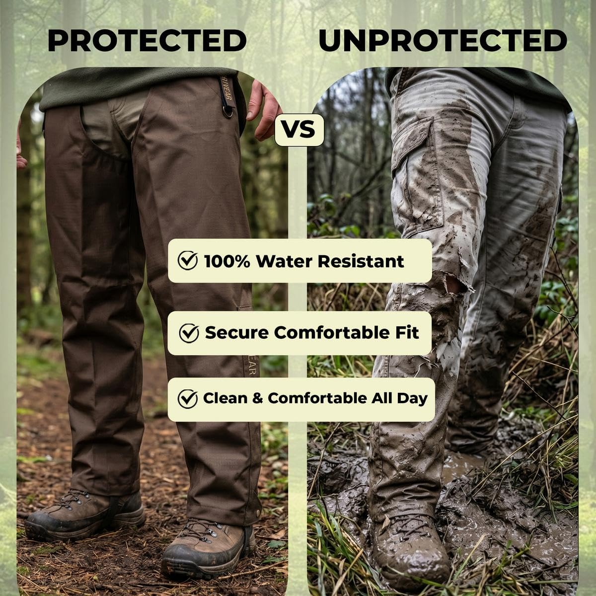 BushWear Thornguard Pro Jambières – Imperméables et Résistantes aux Ronces – Pro
