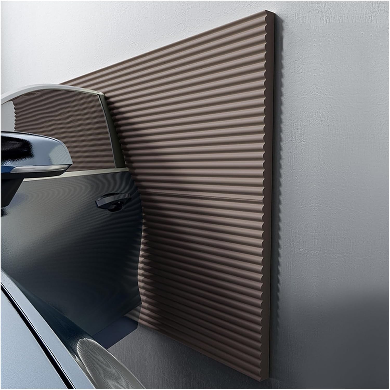 MaiBuL LNNW Car Parking Protector Garage Wall Protector, Proof Corners Edges Safety Bumper, Furniture Guards, Soft Extra-Wide Foam Padding for garages and warehouses(Braun,6.5ft/2m)