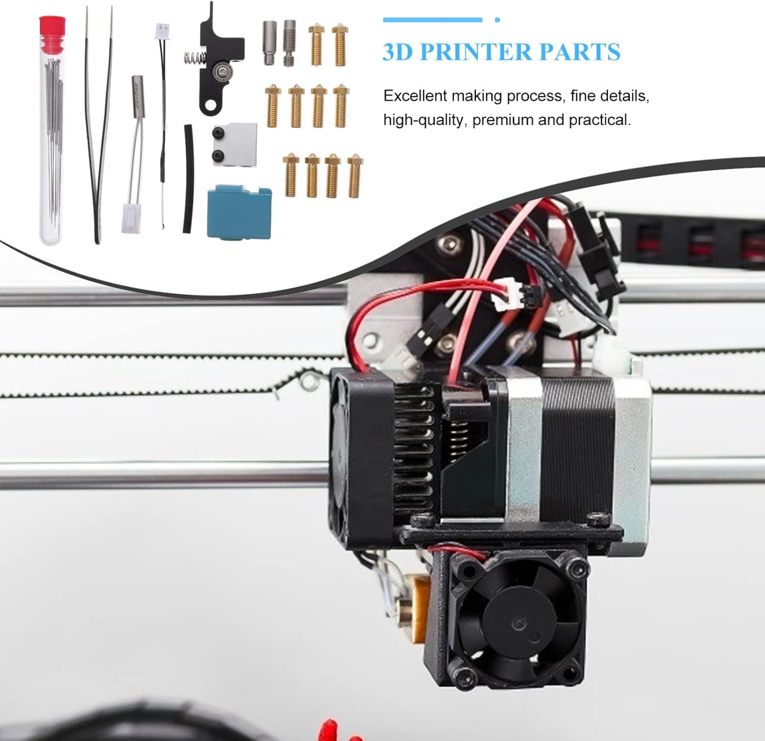 review Scicalife 1 Set 3D Printer Parts Accessories Tool Set Printer Nozzle Heating Tube Throat Tube Kit for Printing Removing Cleaning Finishing