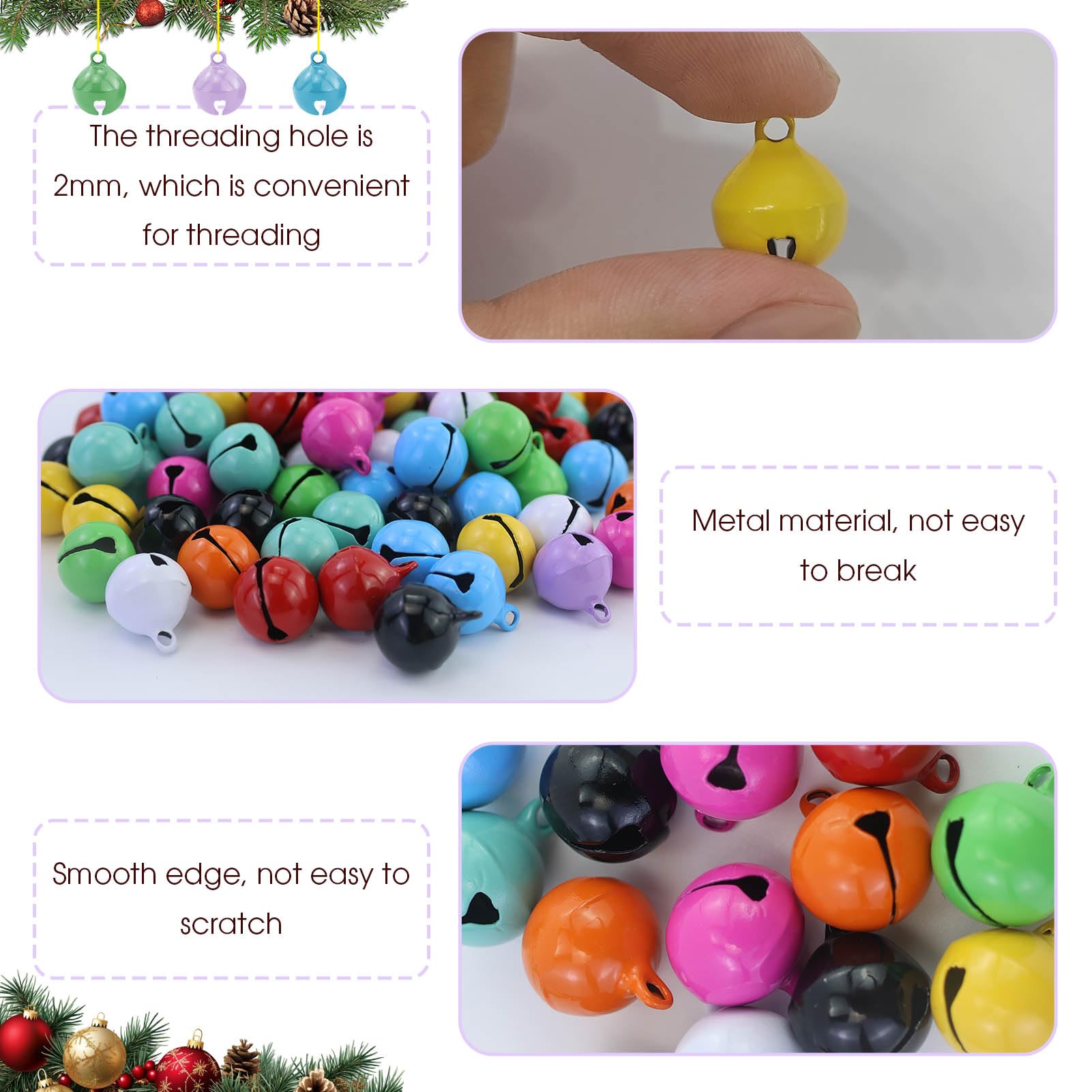Cascabeles de metal 14 mm para manualidades, colgantes de Navidad para joyas y mascotas