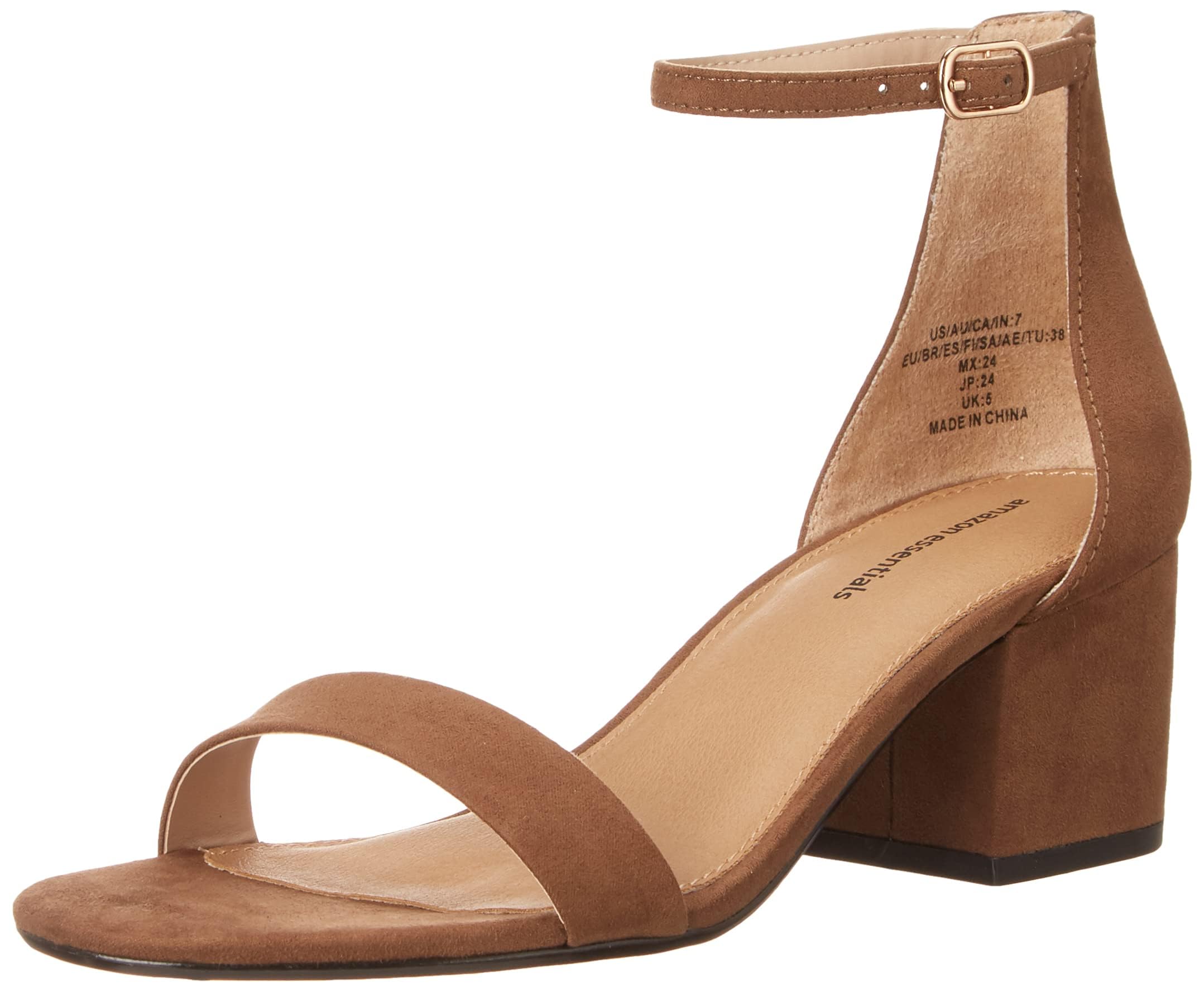 Amazon Essentials Sandali con Tacco e Due Cinturini Donna
