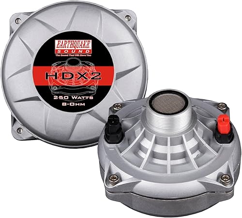 Earthquake Sound PR-HDX2 - Controlador de tweeter de bocina de compresión, diafragma fenólico, 8 ohmios, bobina de voz de 2 pulgadas, 150 WRMS  250