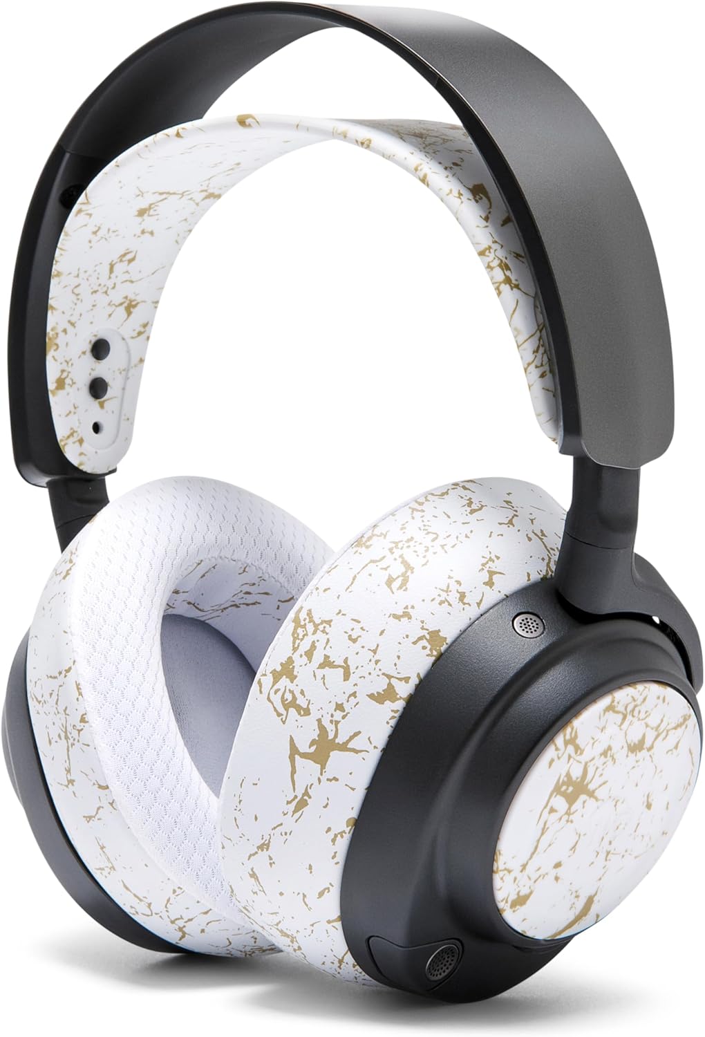 WC Arctis Nova Accessory Bundle Pack - Silicone Headband and Side Speaker Plate Upgrade for Arctis Nova Headsets by Wicked Cushions | Gold Marble