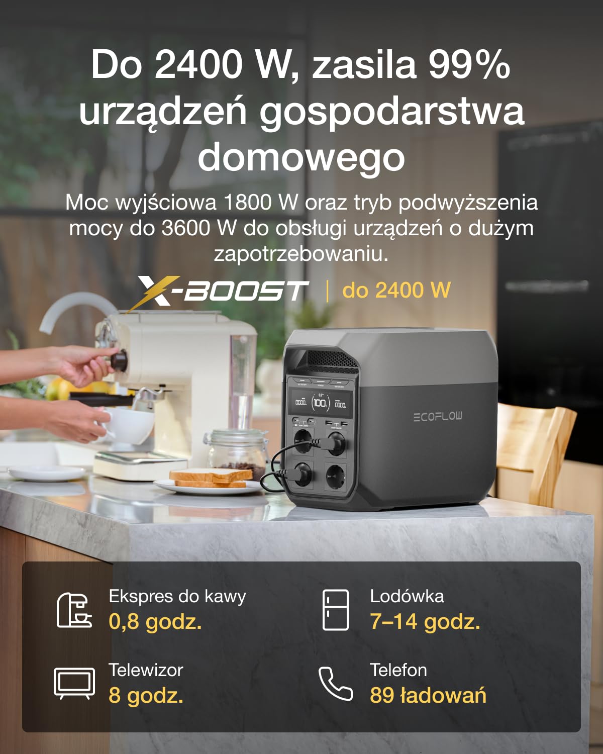 EcoFlow DELTA 3 Przenośna stacja zasilania z panelem słonecznym 220 W, generator słoneczny 1024 kWh, balkonowa instalacja słoneczna z baterią, poza siecią oraz jako źródło zasilania rezerwowego