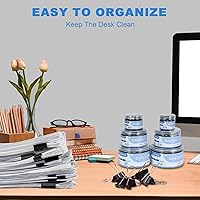 Vista 5 de Clips para carpetas de varios tamaños, incluyendo extra grande, mediano, pequeño, mini y micro, suministros de oficina, abrazaderas para archivos