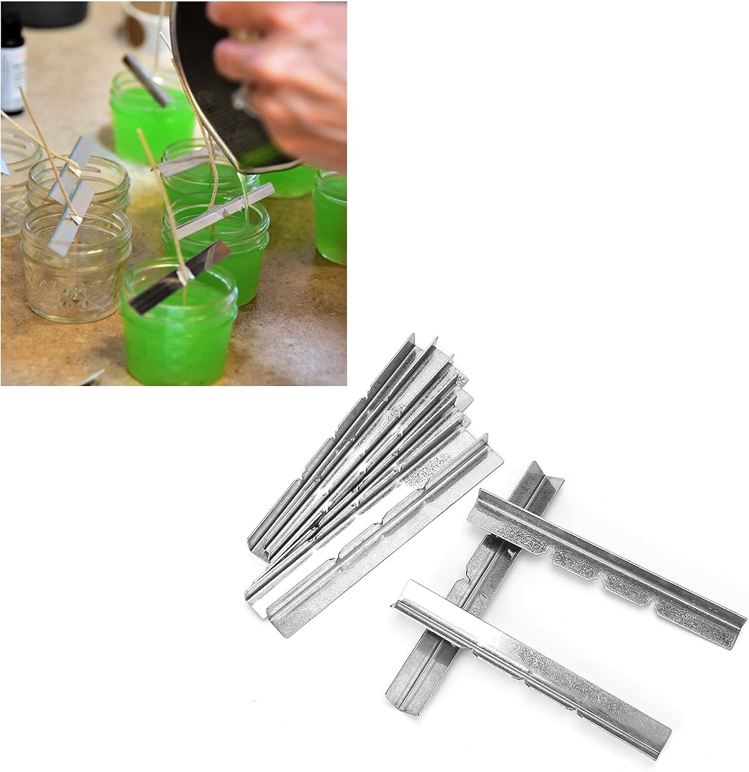 Stainless Steel Wick Holder Bar 10Pcs Wick Centering Device DIY Candle Making Tool for Homemade Candles image 4